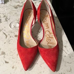 Red suede 6 m Sam  Edelman  2.5 /3 inch heels